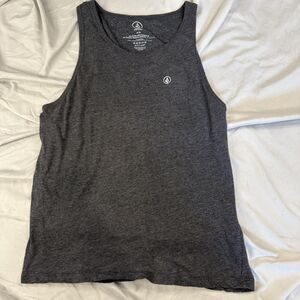 Volcom Tank Top Unisex M Gray Crew Neck Sleeveless Basic Casual Tagless